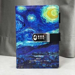 New European Retro Diary with Code Lock Blockade Notepad Password Book Cute Thick Journals Notebooks School Supplies