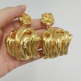 Hoop Earrings Dubai Large Party Earring 18k Gold Plated Fashion Trend Jewellery African Nigerian Women