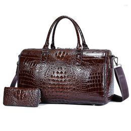 Duffel Bags Designer First Layer Cowhide Handbag Men Travel Luxury Large Capacity Handbags Boarding Bag Business Men's Crocodile Tote