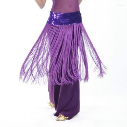 Stage Wear Arrival Stretchy Long Tassel Belly Dance Accessories Belt Hip Scarf Wrap For Training Clothes Waist Chain 89