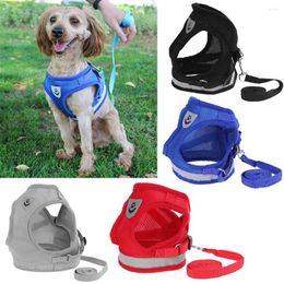 Dog Collars Breathable Harness Polyester Mesh Vest Leash Pet Chest Strap Rope Cat Adjustable Walking Lead Pets