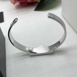 Bangle for Men Luxury Designer Jewellery Silvers Inverted Triangle Letter Engraved Silver