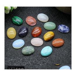 Stone 12X16Mm Flat Back Assorted Loose Oval Cab Cabochons Beads For Jewellery Making Healing Crystal Wholesale Drop Delivery Dhs4L