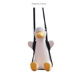 Gypsum Cute Anime Car Accessory Swing Duck Pendant Auto Rearview Mirror Ornaments Birthday Gift Auto Decoration Car Fragrance