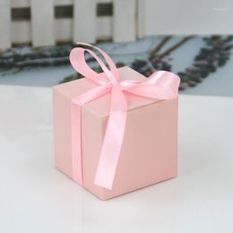 Wrap regalo 100 pezzi da 5,5 cm Scatole di caramelle quadrate per il battesimo di compleanno del matrimonio festa della casa Sweet Packaging Box mini