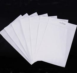 100PCS/ Lot White Clear Zipper Plastic Package Bags With Zipper Self Sealed Transparent Zip Poly Packaging Bag Hang Hole 11 Sizes