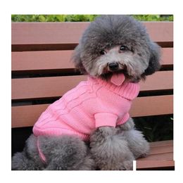 Dog Apparel Wholesalesmall Pet Puppy Cat Warm Sweater Winter Costumes Clothes Knit Coat Drop Delivery Home Garden Supplies Otong