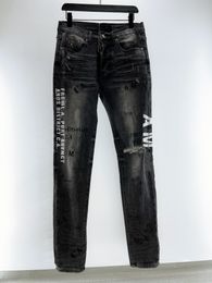 Moda Uomo Designer Jeans Distressed Strappato Biker Jean Slim Fit Motociclisti Denim Per Uomo Moda Uomo Pantaloni Neri