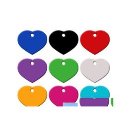 Dog Tag Id Card Wholesale 100Pcs Heart Love Personalized Cat Pet Id Tags Customized Engraving Name Phone No. For Tag Accessories Dro Otkou