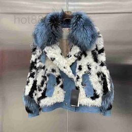 Women's Wool & Blends Designer Winter new wool fur silver fox collar motorcycle casual coat women BJBK