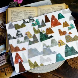 Gift Wrap KLJUYP 30pcs Mountain Colorful Litmus Paper Die Cuts For Scrapbooking Happy Planner/Card Making/Journaling Project
