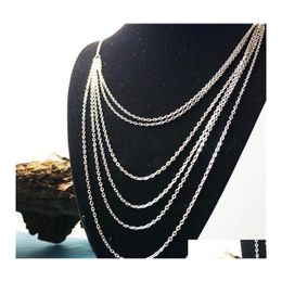 Pendant Necklaces Mtilayer Necklace Vintage Sier Colour Long Chain Tassel 3046 Q2 Drop Delivery Jewellery Pendants Otaiq