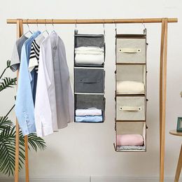 Storage Boxes PVC Nylon Wardrobe Organiser Bag Drawer Type Dust-proof Clothes Toy Sundries Double Sided Hanger Hanging