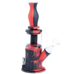 COOL Colorful Silicone Nails Tip Straw Smoking Hookah Kit Portable Removable Herb Tobacco Handle Glass Filter Bowl Waterpipe Shisha Cigarette Bong Holder Pipes