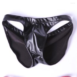 Underwear Mens Luxury Underpants Leica Rubber Bright Faux Latexy Low-waist Pouch Socks Briefs For Stage Show Drawers Kecks Thong NA6N