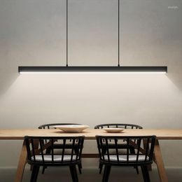 Pendant Lamps Minimalist Led Chandelier Restaurant Lights Nordic Dining Table Light Creative Bar Counter Long Strip Decoration