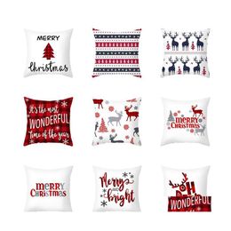 Cushion/Decorative Pillow Santa Claus Christmas Pillowcase Home Decoration Product Fashion Gift Happy Year Drop Delivery Garden Texti Otc4A