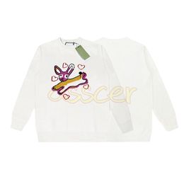 Erkekler Rahat Beyaz Sweater Tasarımcı Erkekler Jacquard Tavşan Örgü Jumpers Unisex Yuvarlak Boyun Örgü Giyim Boyutu XS-L