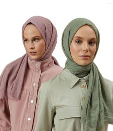 Ethnic Clothing 90 180cm Women's Muslim Folded Turban Scarf Soft Cotton Islamic And Wrap