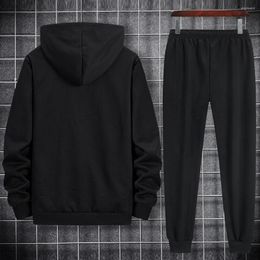 Gym Clothing Comfy 1 Set Simple Loose Solid Colour Hoodie Pants Spring Autumn Sweatshirt Sweatpants Long Sleeve Streetwear