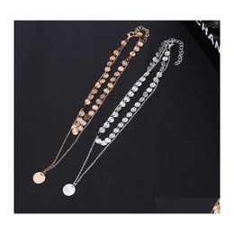 Pendant Necklaces Fashion Gold Coin Layered For Women Charm Choker Necklace 2893 Q2 Drop Delivery Jewelry Pendants Otwyo