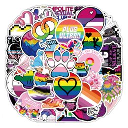 50Pcs LGBT Stickers Rainbow Skate Accessories Waterproof Vinyl Sticker For Skateboard Laptop Luggage Bicycle Motorcycle Phone Car Decals Party Decor