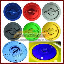 Motorcycle CNC Keyless Gas Cap Fuel Tank Caps Cover For SUZUKI GSXR 1300 1300CC GSXR1300 Hayabusa 02 03 04 2005 2006 2007 Quick Release Open Aluminium Fuel Filler Cover