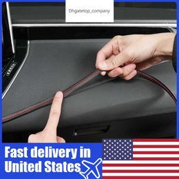 Luxury Car Mouldings Trim Pu Leather Braid Decorative Line Strip For Door Dashboard Sticker Car Interior DIY Strips Universal