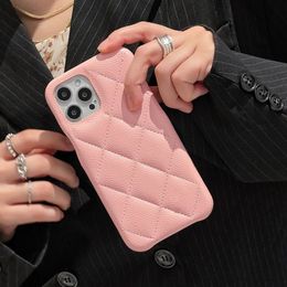 Luxury Designer Caviar Phone Cases For iPhone 14 13 12 11 Pro Max Pink Insert Card Back Shell 14Pro 14ProMax 13Pro 13ProMax Mobile Cover With Card Holder Pocket Case