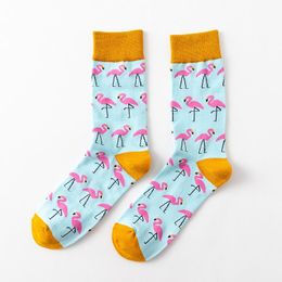 Men's Socks Autumn And Winter Flamingo In-tube Personality Creative Graffiti Trendy