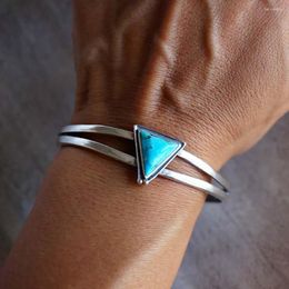 Bangle Triangle Silver Colour Metal Bracelet Men And Women Bohemian Vintage Style Individuality Accessories Unisex Party Gifts Jewellery