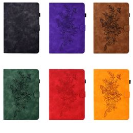 Imprint Butterfly Flower Leather Wallet Tablet Cases & Bags For Lenovo Tab P11 M10 Plus 3 3gen 2nd 2 gen X306X Floral Credit ID Card Slot Book Stand Kickstand Pouches
