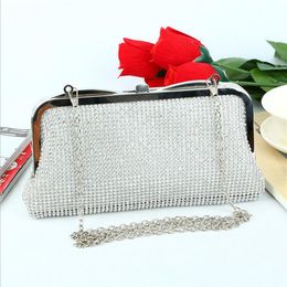 Whole retail brand new handmade crystal evening bag bistratal clutch with satin for wedding banquet party prom factory direct258C