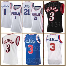 2023 City New Basketball Jersey James Harden Joel Embiid Tyrese Maxey Retro Allen Iverson Julius Erving Philadelphias 76eres 75th Anniversary Jersey