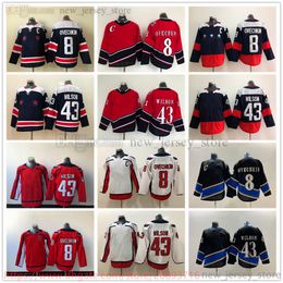 Movie College Ice Hockey Wears Jerseys Stitched 8AlexOvechkin 19NicklasBackstrom 43TomWilson men Youth women Reverse Retro Blank Jersey