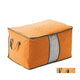 Storage Bags Portable Durable Cloth Container Organiser Non Woven Underbed Pouch Closet Cabin Sweater Clothing Bag Box Bamboo Drop D Otwep