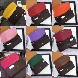 selling-' Whole red bottoms lady long wallet multicolor new style coin purse Card holder with box women classic zipper poc215q