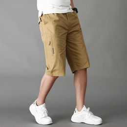 Men's Shorts Knee Length Cargo Shorts Men Summer Multi-Pocket Casual Cotton Elastic Capri Hot Breeches Pants Male Military Tactical Shorts G221214