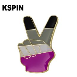 10Pcs a Lot Asexual Lapel Pin Flag badge Brooch Pins Badges XY2185