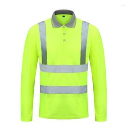 Men's T Shirts 2022Outdoor Shirt Fluorescent High Visibility Safety Work Summer Breathable Reflective Vest T-shirt Quick Dry