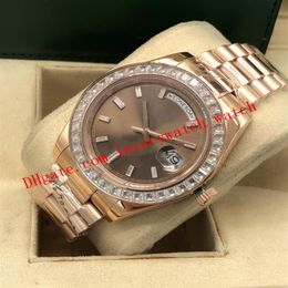 Latest Version 11 Style Mens PLATINUM 41MM Ice Blue Diamond Bezel Dial 228396 Automatic Fashion Men's Watches Wristwatch262n