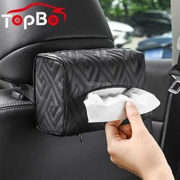 Car Tissue Box PU Leather Cover Back Seat Sun Visor Storage Armrest Towel Auto Interior Accessories T221219