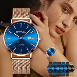 CRRJU Luxury Fashion Woman Bracelet Watch Women Casual Waterproof Quartz Ladies Dress Watches Gift lover Clock relogio feminino296q