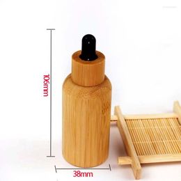 Storage Bottles 30ml Dropper Bottle Full Covered Bamboo With Pipettes Original Wooden Packaging For Cosmetics