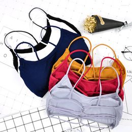 Yoga Outfit Sports Bra Fitness Elastic Thin Shoulder Strap Breathable Comfortable Workout Top Beauty Back For Women