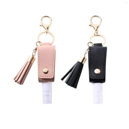 Storage Bottles 30ml Hand Washing Keychain Refillable Spray Bottle Reusable Containers PU Leather For Conditioner Liquid Shampoo