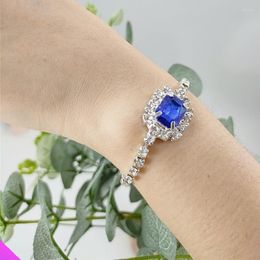 Bangle Wholesale 10 Inlaid Square Rhinestone Bracelet Shiny Crystal Girl Lady Fashion Jewellery 2022 5 Colours