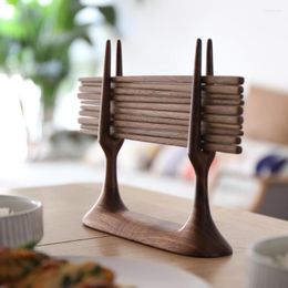 Dinnerware Sets Solid Wood Chopstick Holder Restaurant Kitchen Drain Rack Storage Box Creating Workshop