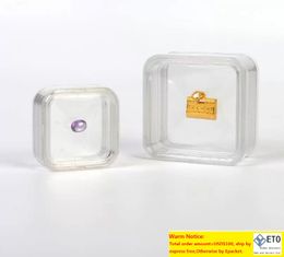 100PCS Transparent Floating Display Case Earring Gems Ring Jewellery Suspension Packaging Box PET Membrane Stand Holder