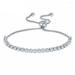 Link Bracelets Sparkling Tennis Strand & Bangles Women Romantic Silver Bracelet Femme Luxury Party Jewelry Buy B161